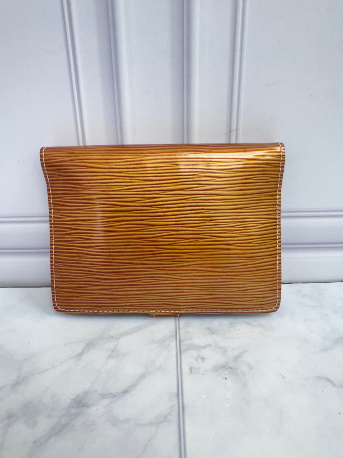 Louis Vuitton Metallic Orange Epi Cyber Agenda PM