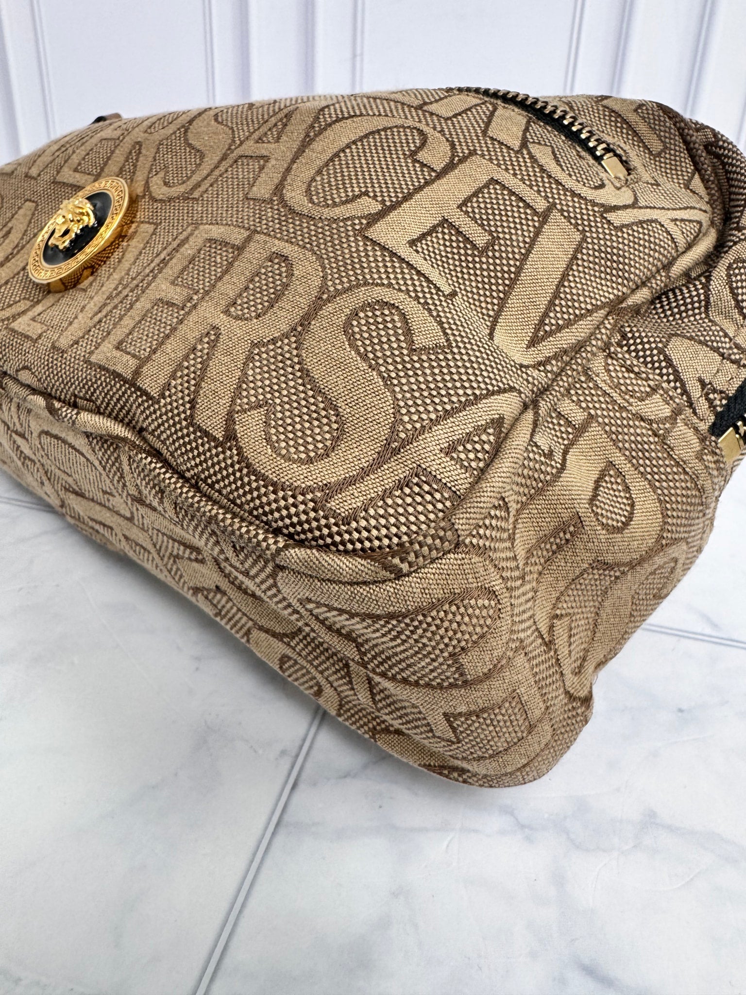 Versace Brown Canvas Belt Bag