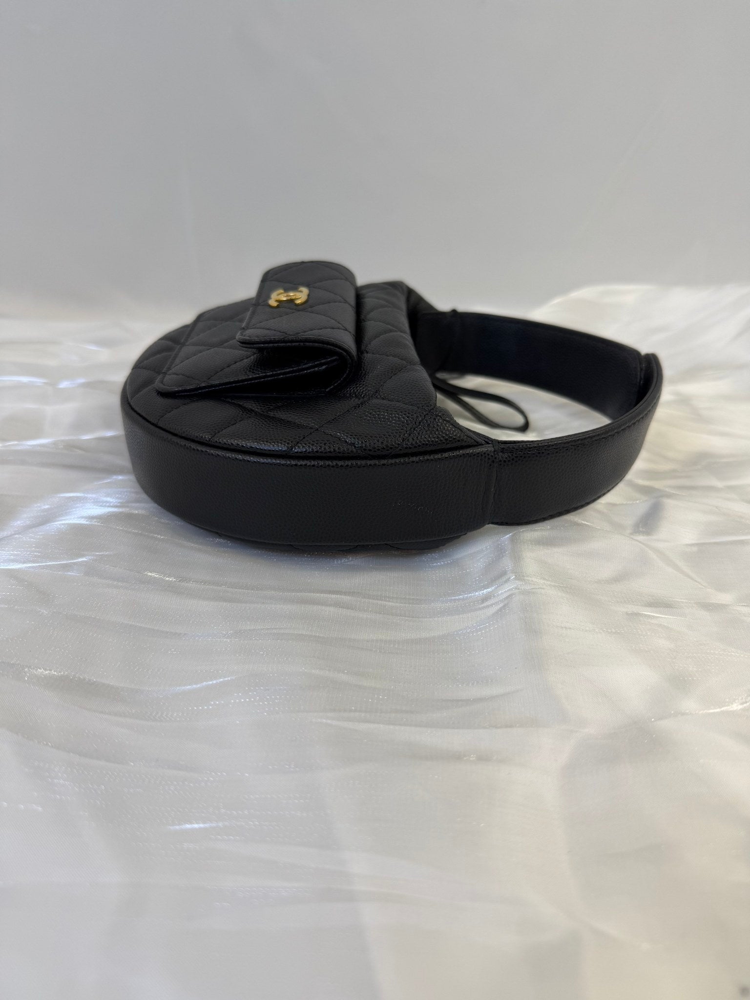 Chanel Black Caviar Leather Polly Pocket Bag