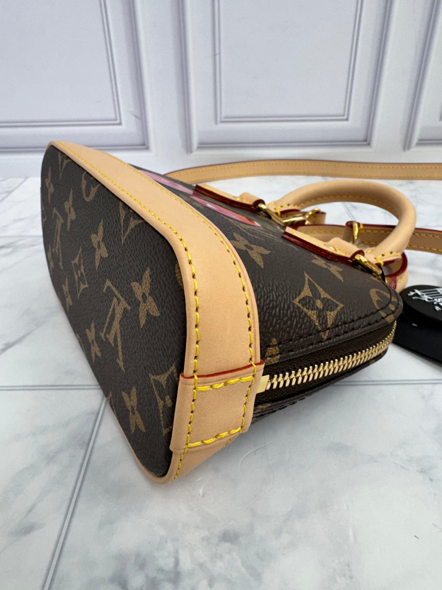 LIKE NEW - Louis Vuitton X Takashi Murakami Monogram Cerises Nano Alma