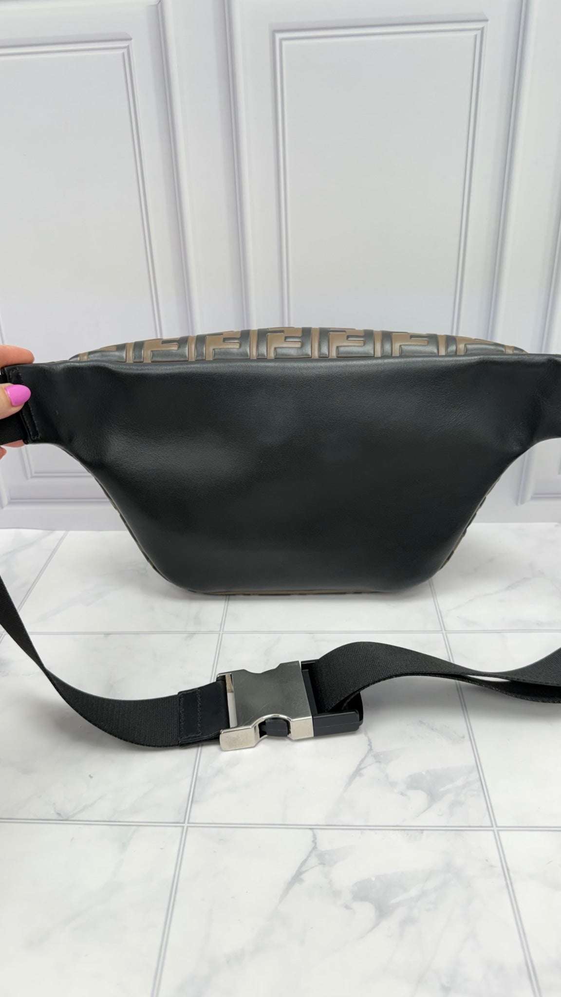 Fendi Brown & Black Zucca Embossed Bum Bag