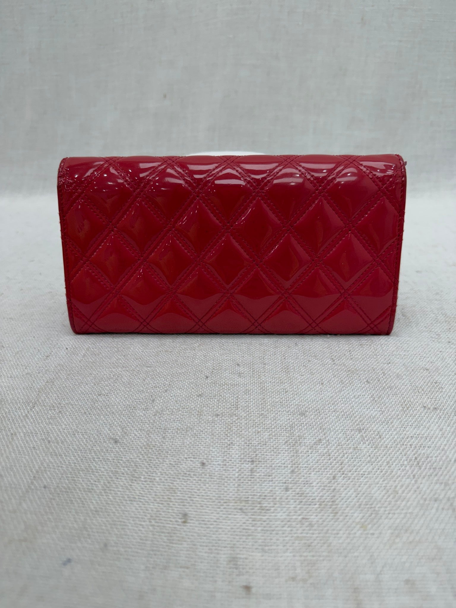 Chanel Pink Quilted Patent Leather Long Wallet