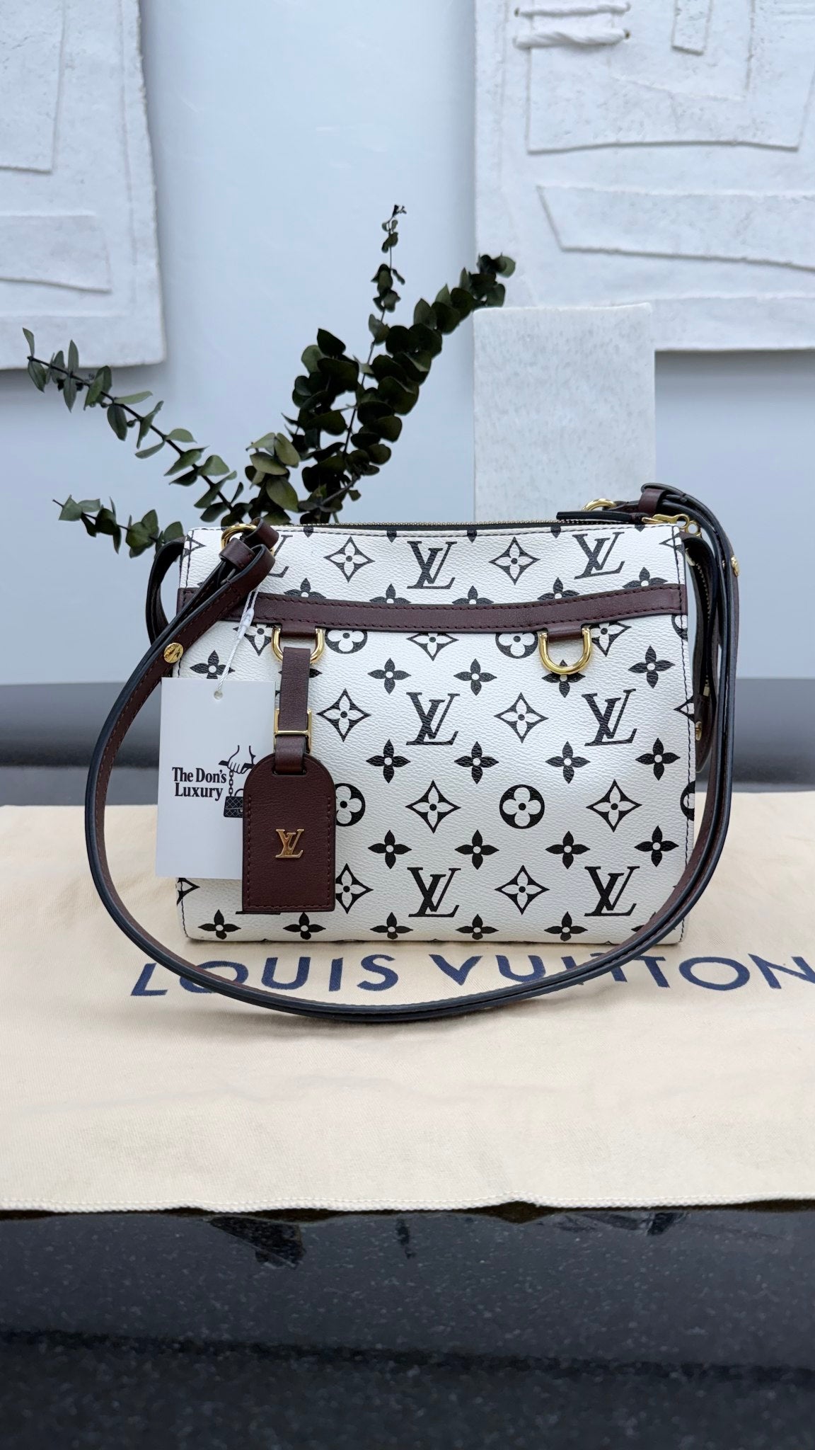 Louis Vuitton White & Black Monogram Speedy Amazon PM