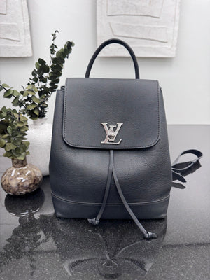 Louis Vuitton Black Leather Lockme Backpack