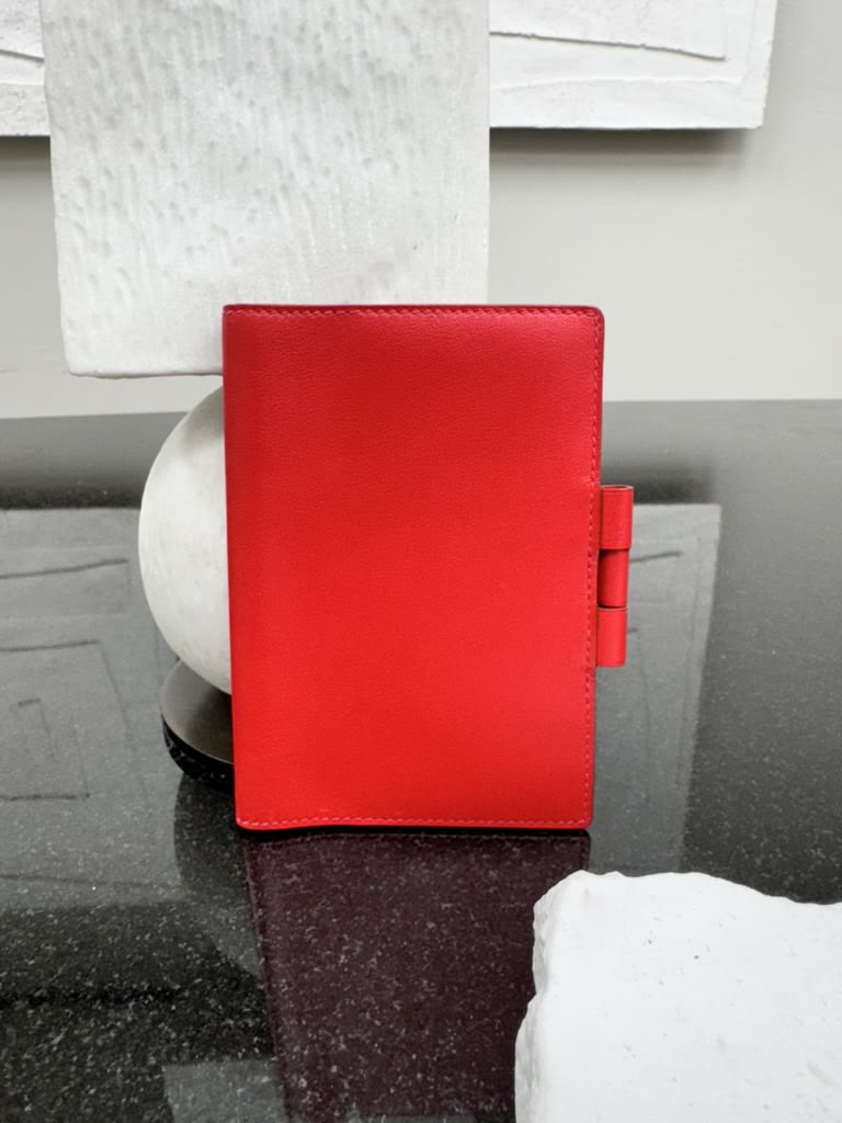 LIKE NEW - Hermes Red Leather Vision Notebook Cover 