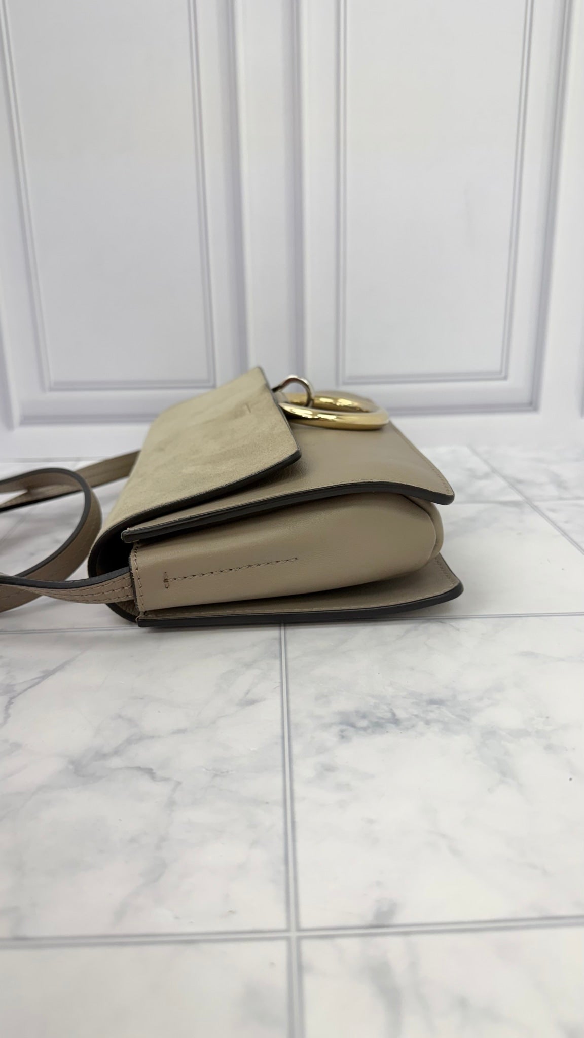 LIKE NEW - Chloe Grey Leather Small Faye Crossbody Bag 