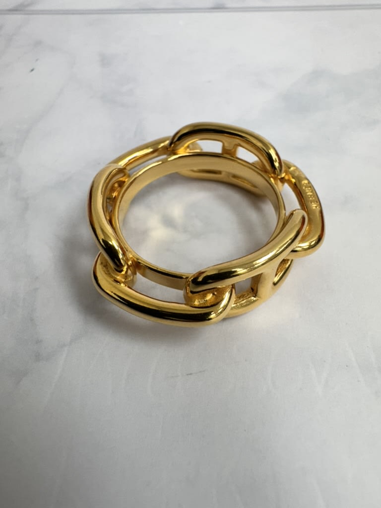 Hermes Gold Tone Regate Chaine D'ancre Scarf Ring