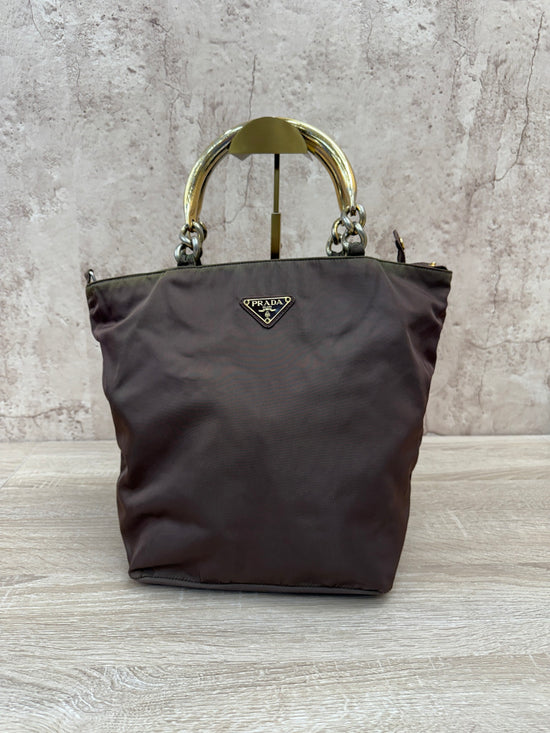 Prada Brown Nylon Handbag