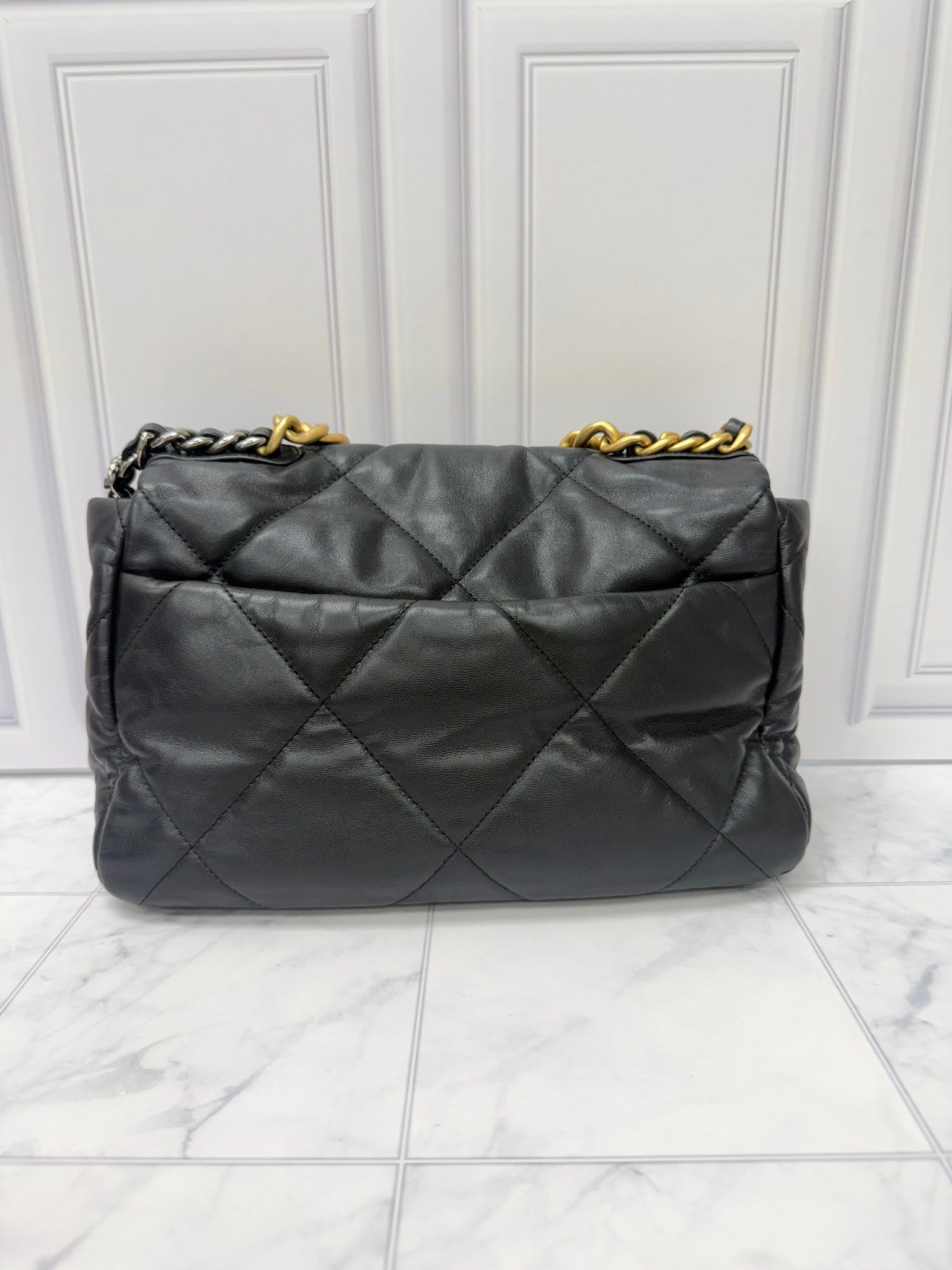 Chanel Black Leather Chanel 19 Large Flap Bag 