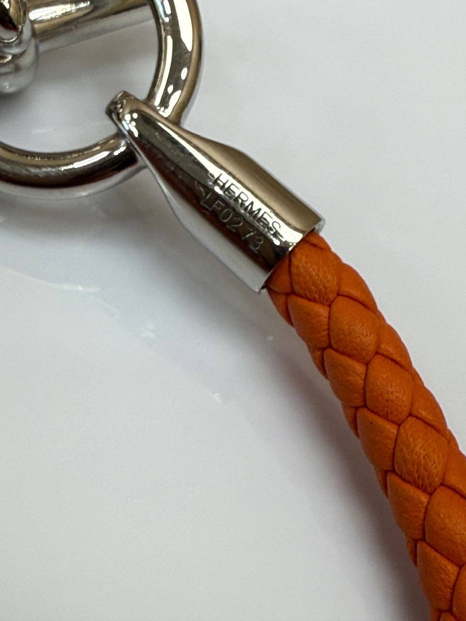 LIKE NEW- Hermes Orange Leather Glenan Bracelet