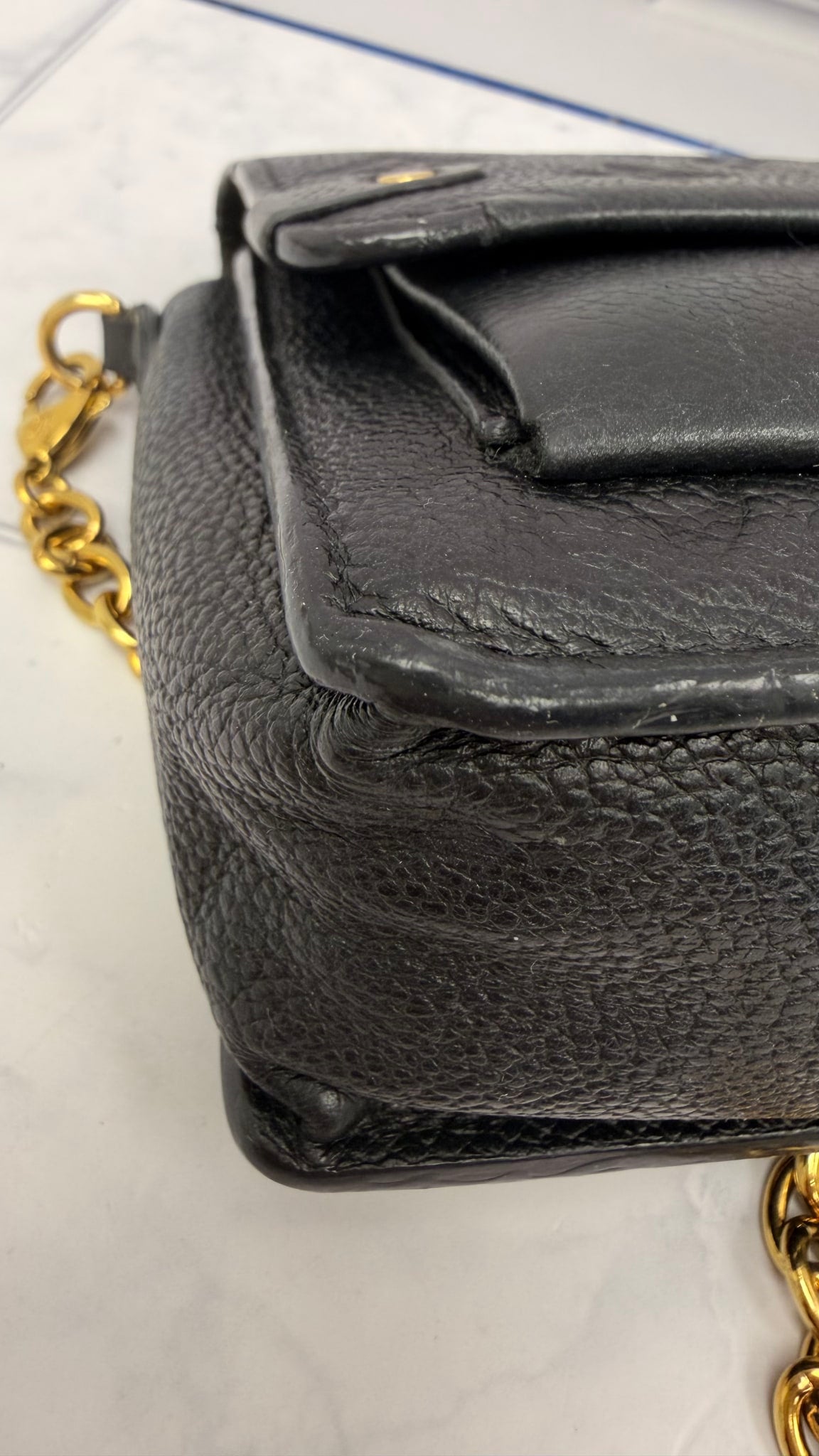 Louis Vuitton Black Monogram Empreinte Leather Vavin Chain Crossbody