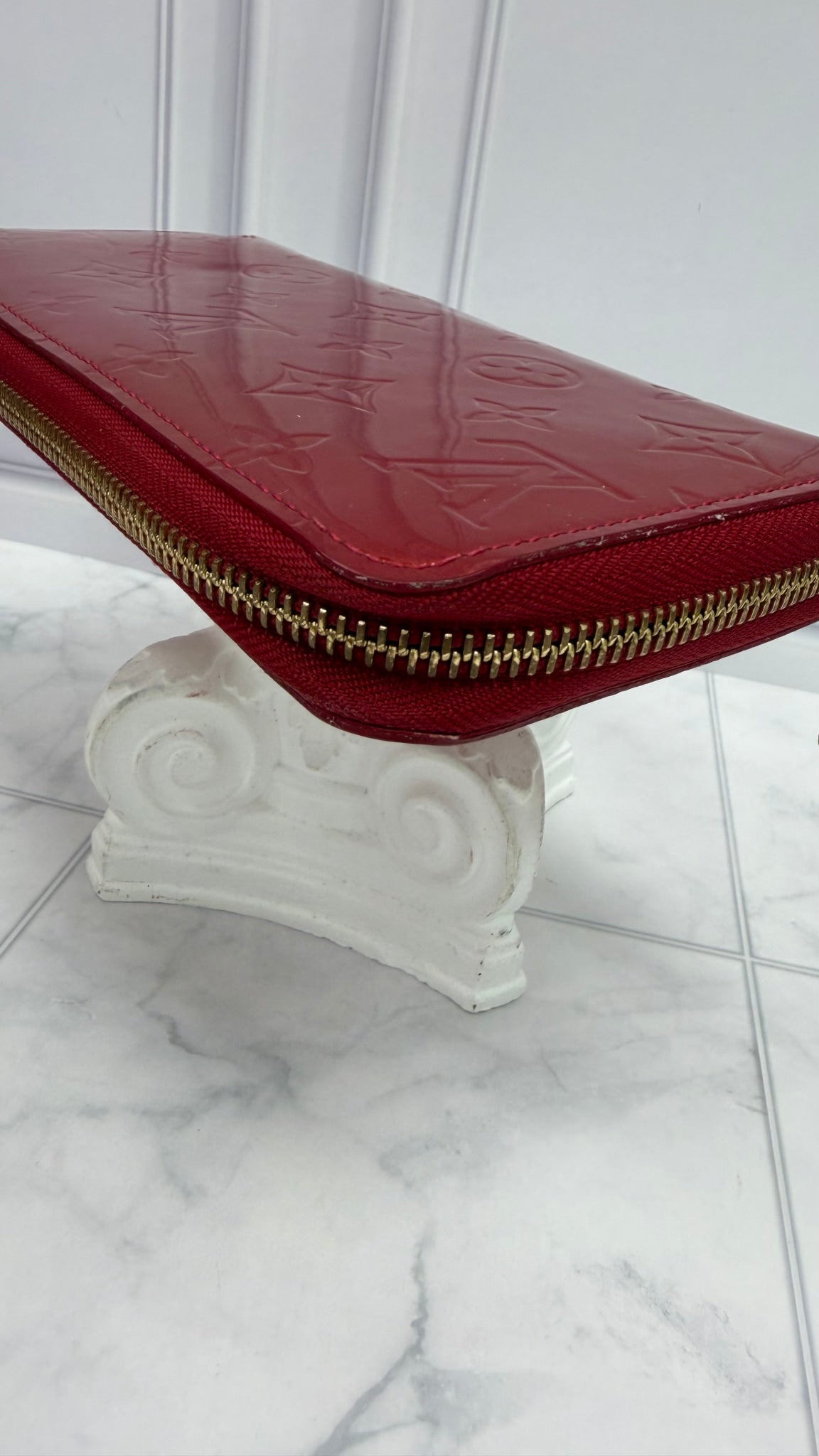 Louis Vuitton Red Vernis Zippy Wallet