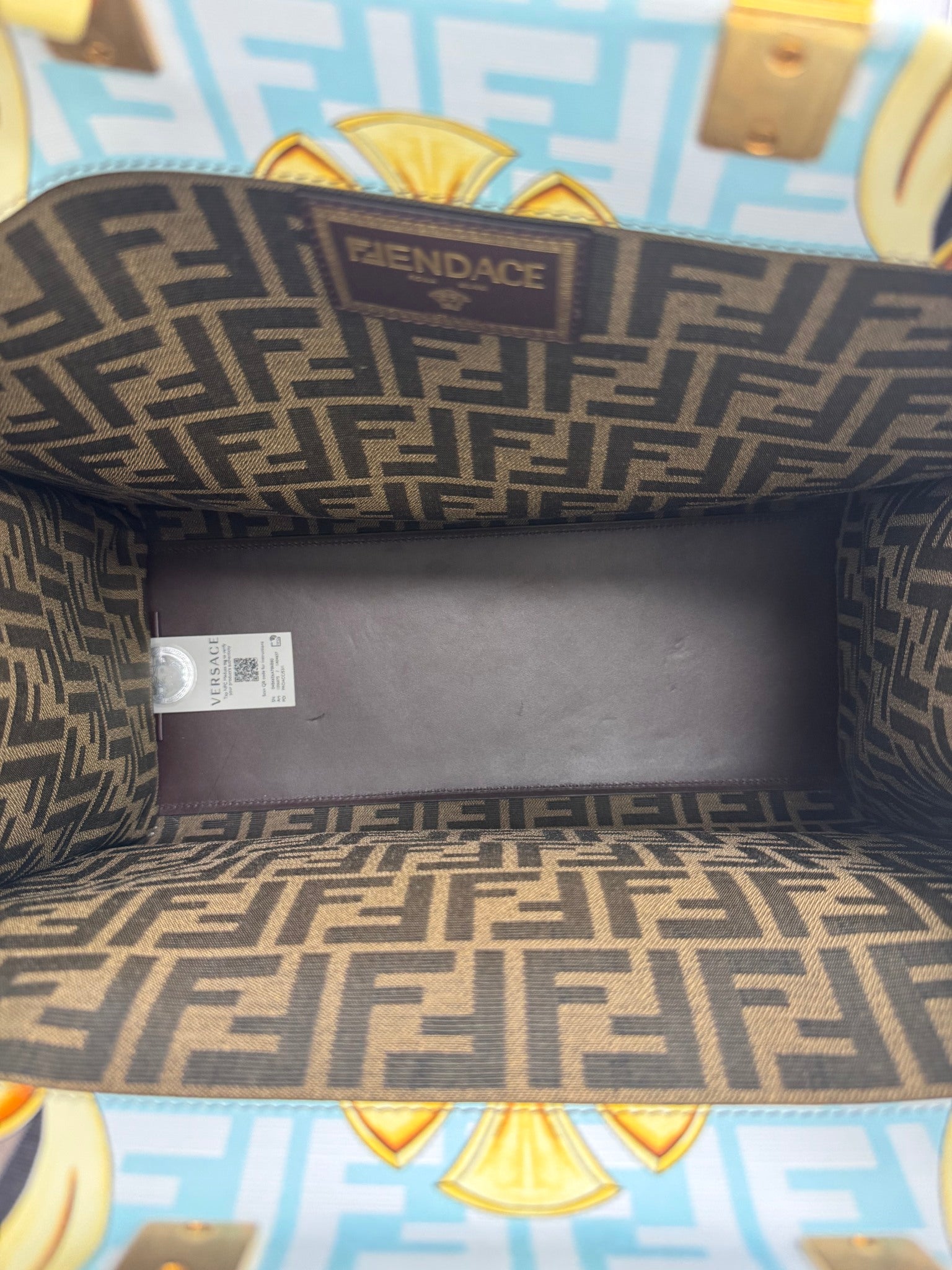 Fendi X Versace Multicolor Coated Canvas Fendace Sunshine Tote Bag