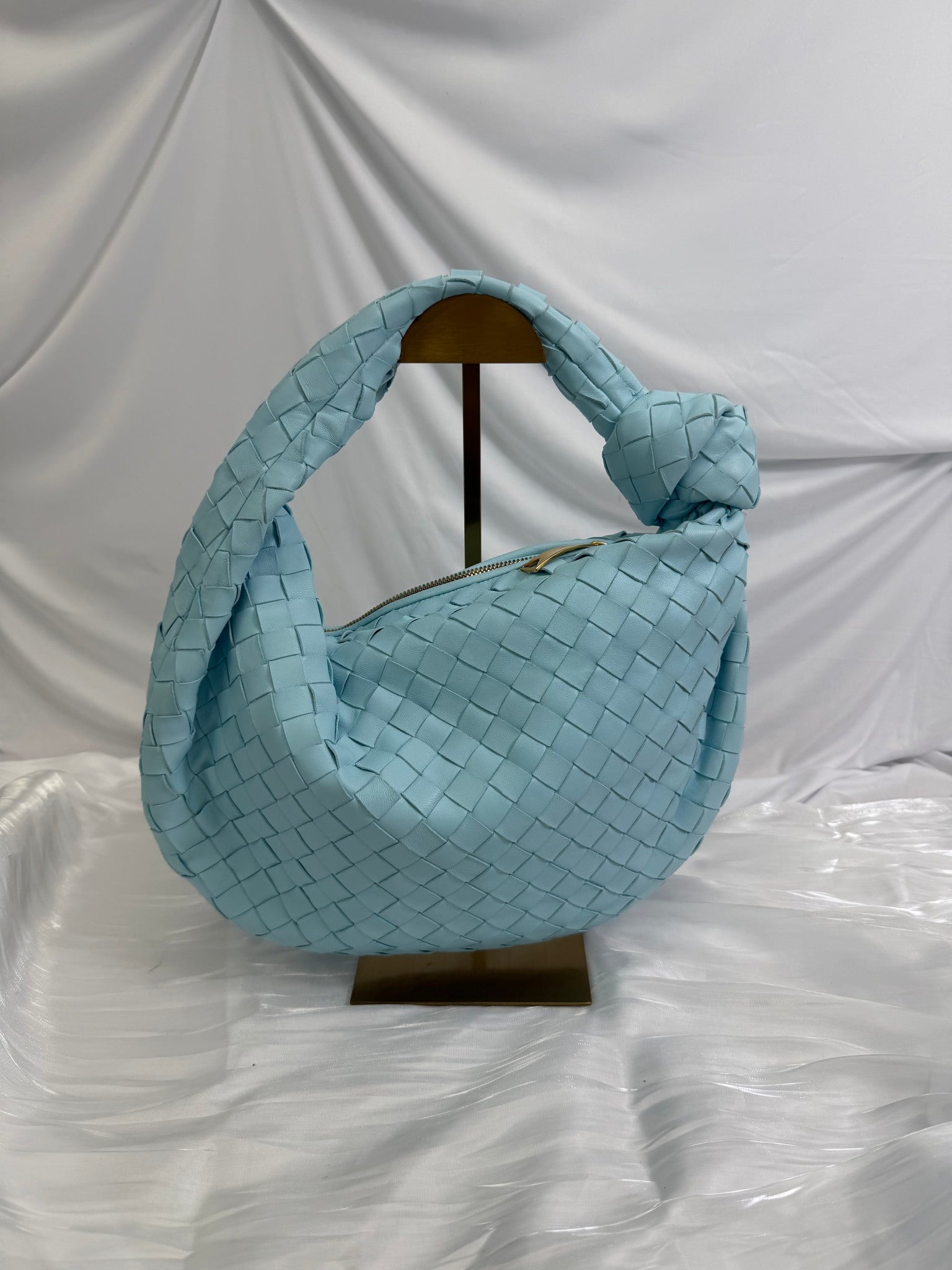 Bottega Veneta Light Blue Intrecciato Teen Jodie Bag