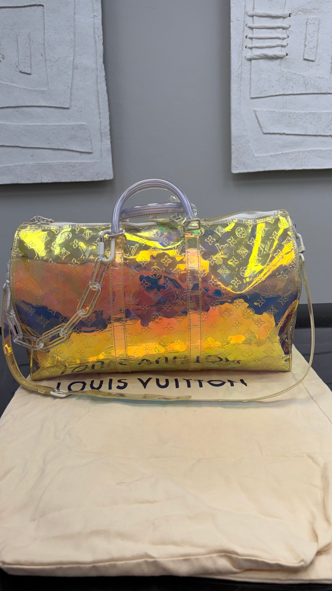 Louis Vuitton Prism Monogram PVC Keepall 50 Bandouliere