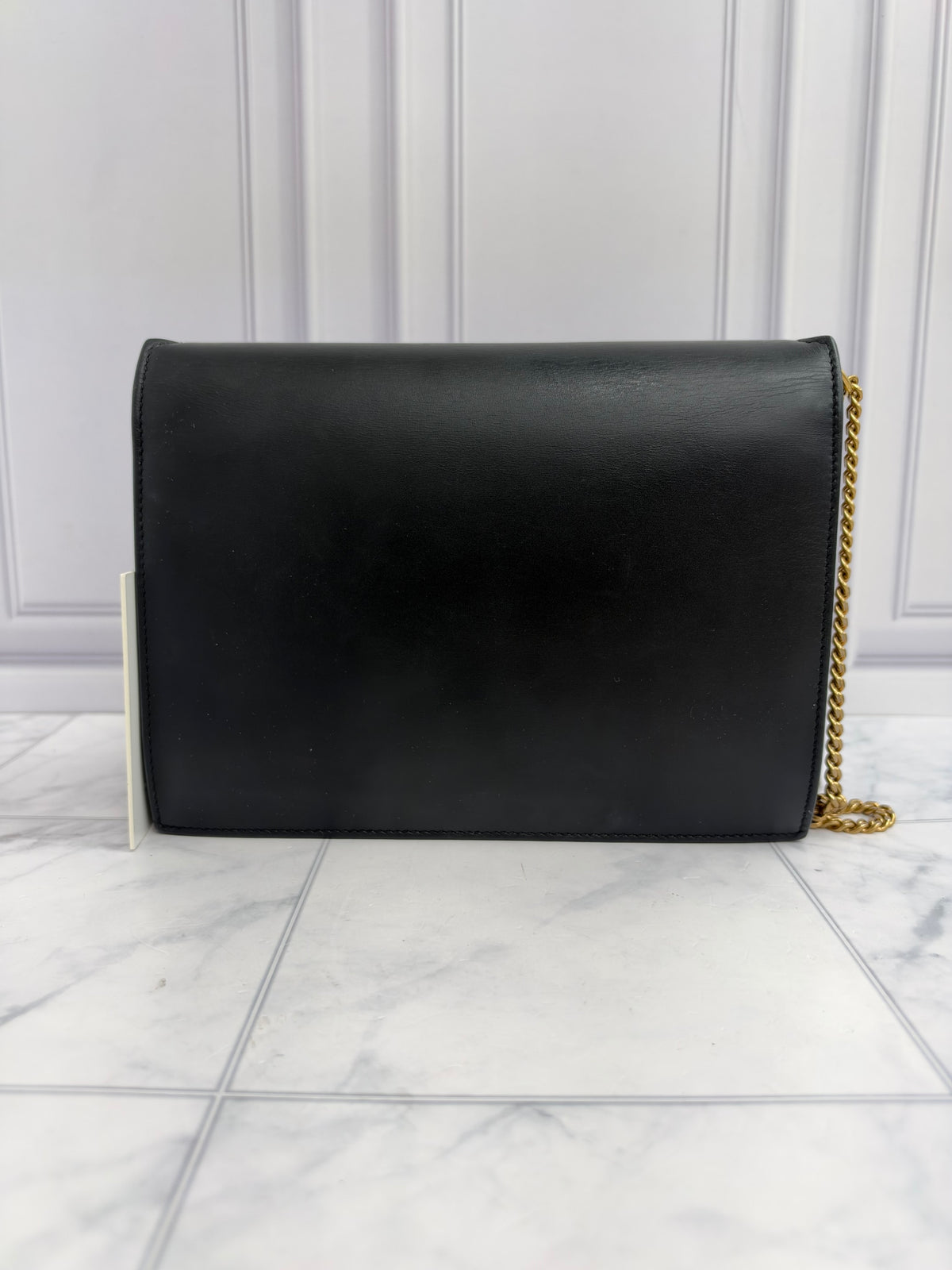 Saint Laurent YSL Black Leather Cassandra Chain Shoulder Bag