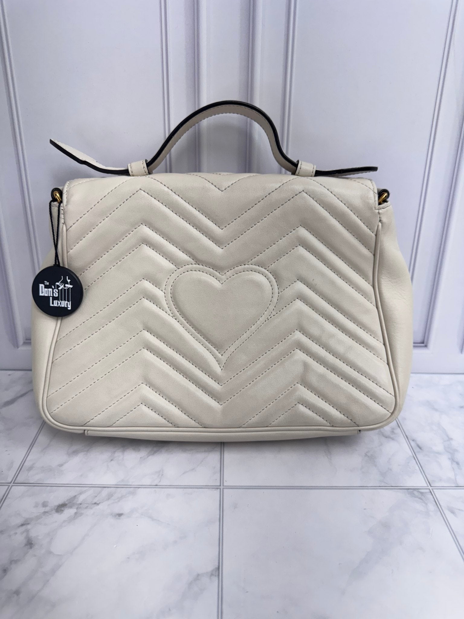 Gucci Cream Matelasse GG Marmont Small 2Way Bag