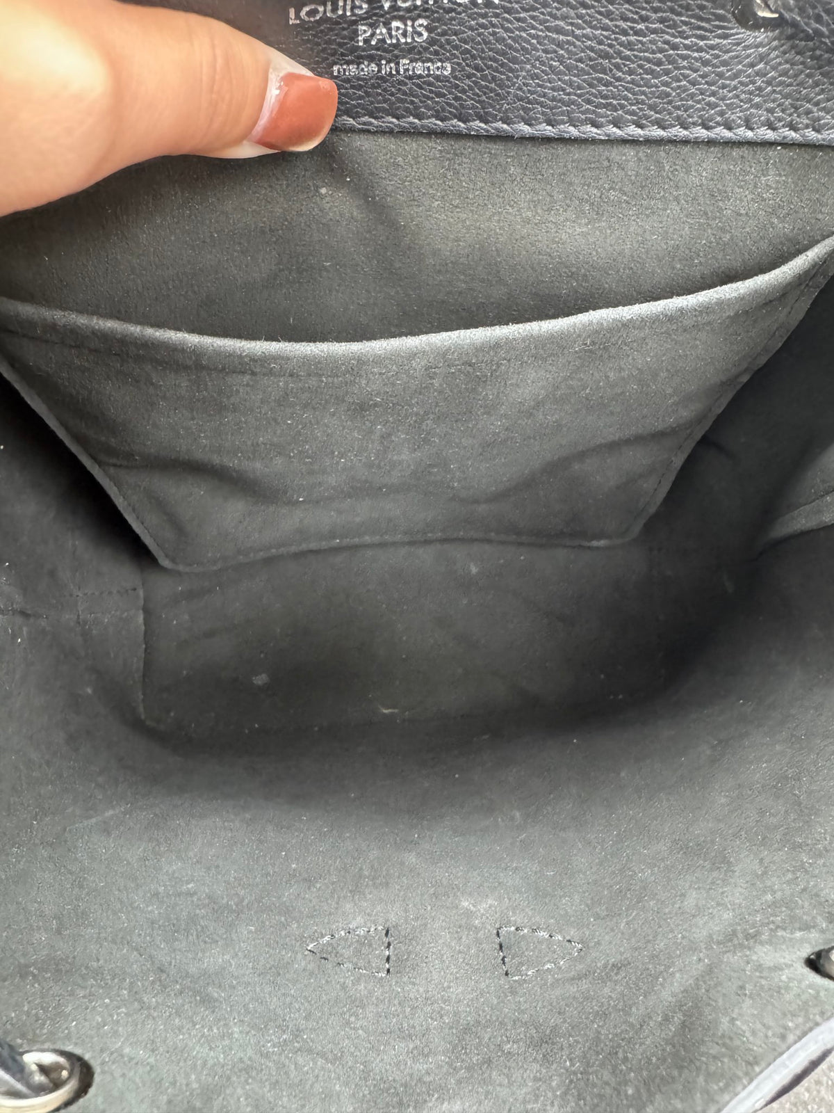 Louis Vuitton Black Leather Lockme Backpack