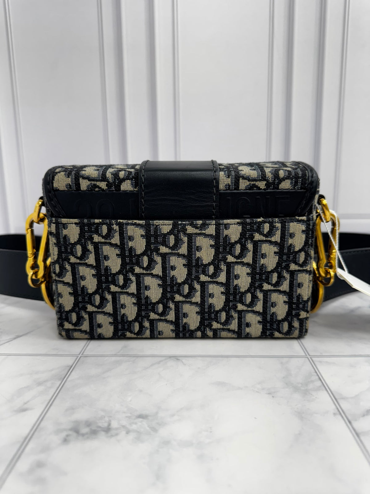 Christian Dior Navy Oblique Jacquard 30 Montaigne Box Crossbody Bag