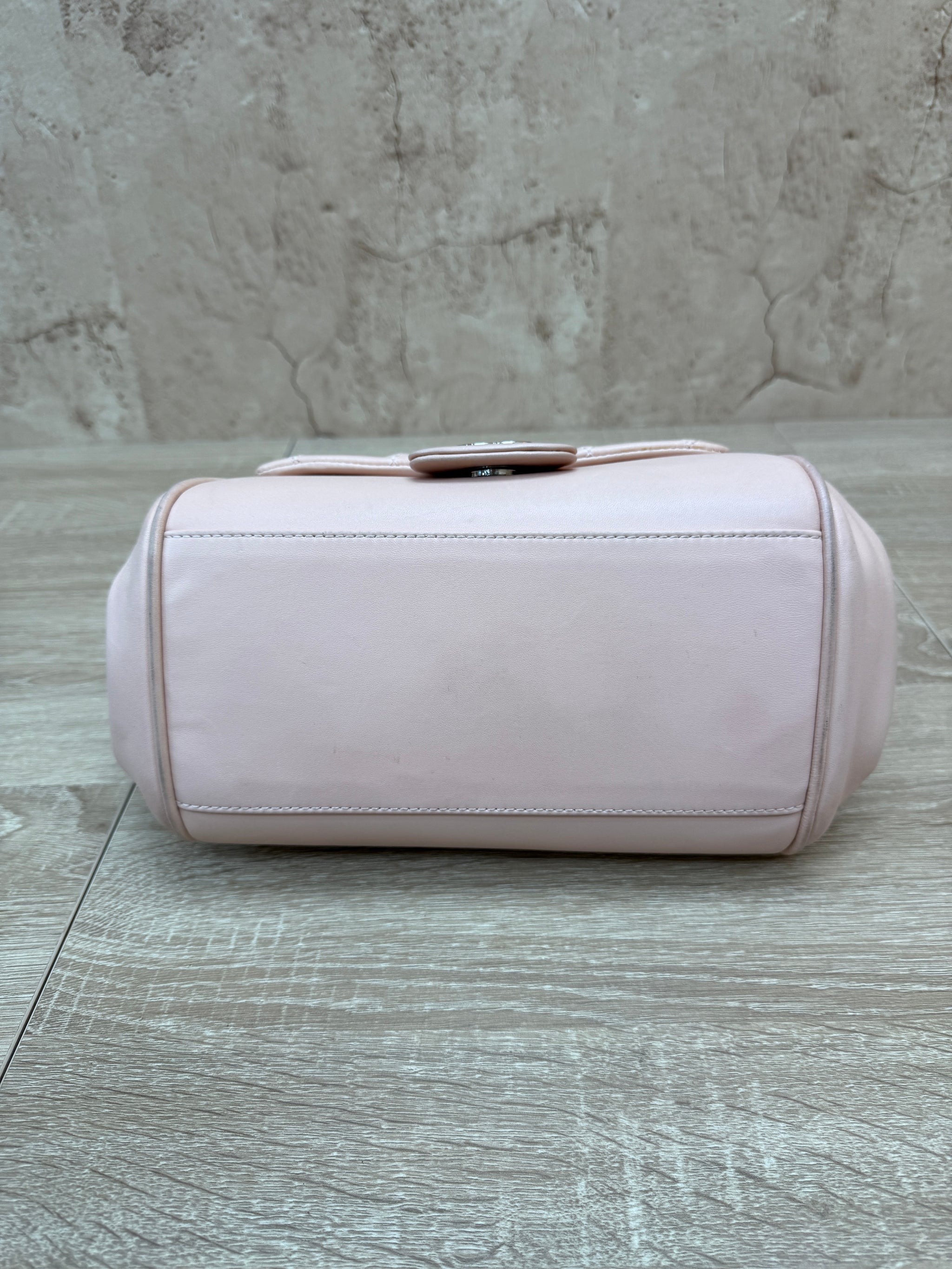 Chanel Pink Calfskin Quilted Accordion Flap Bag