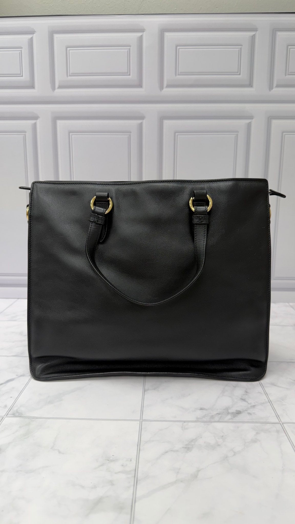 Salvatore Ferragamo Vintage Black Leather Chain Shoulder Bag
