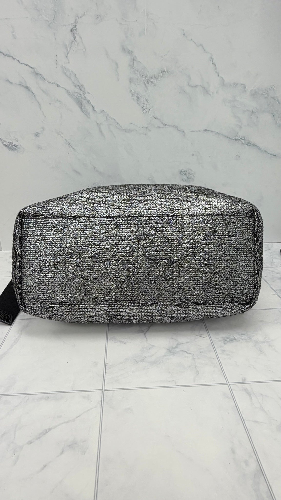 Tom Ford Silver And Black Tweed Shoulder Tote Bag 