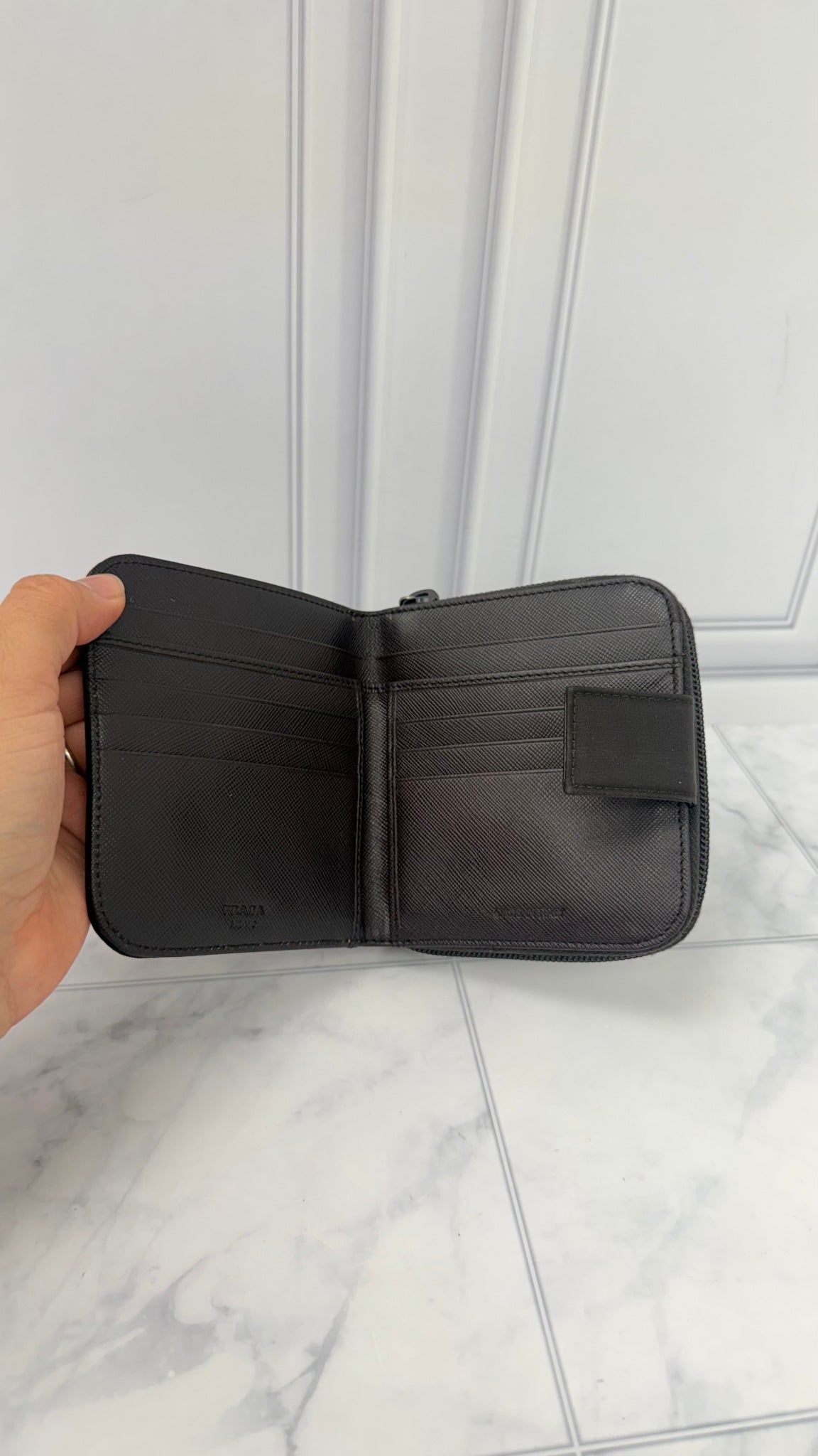 Prada Brown Nylon Compact Wallet 