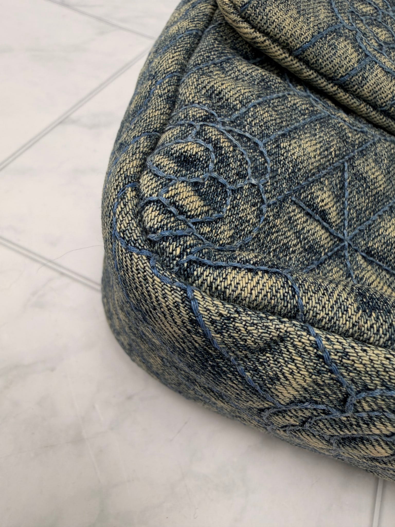 Chanel Denim Camellia Quilted Medium Flap Bag