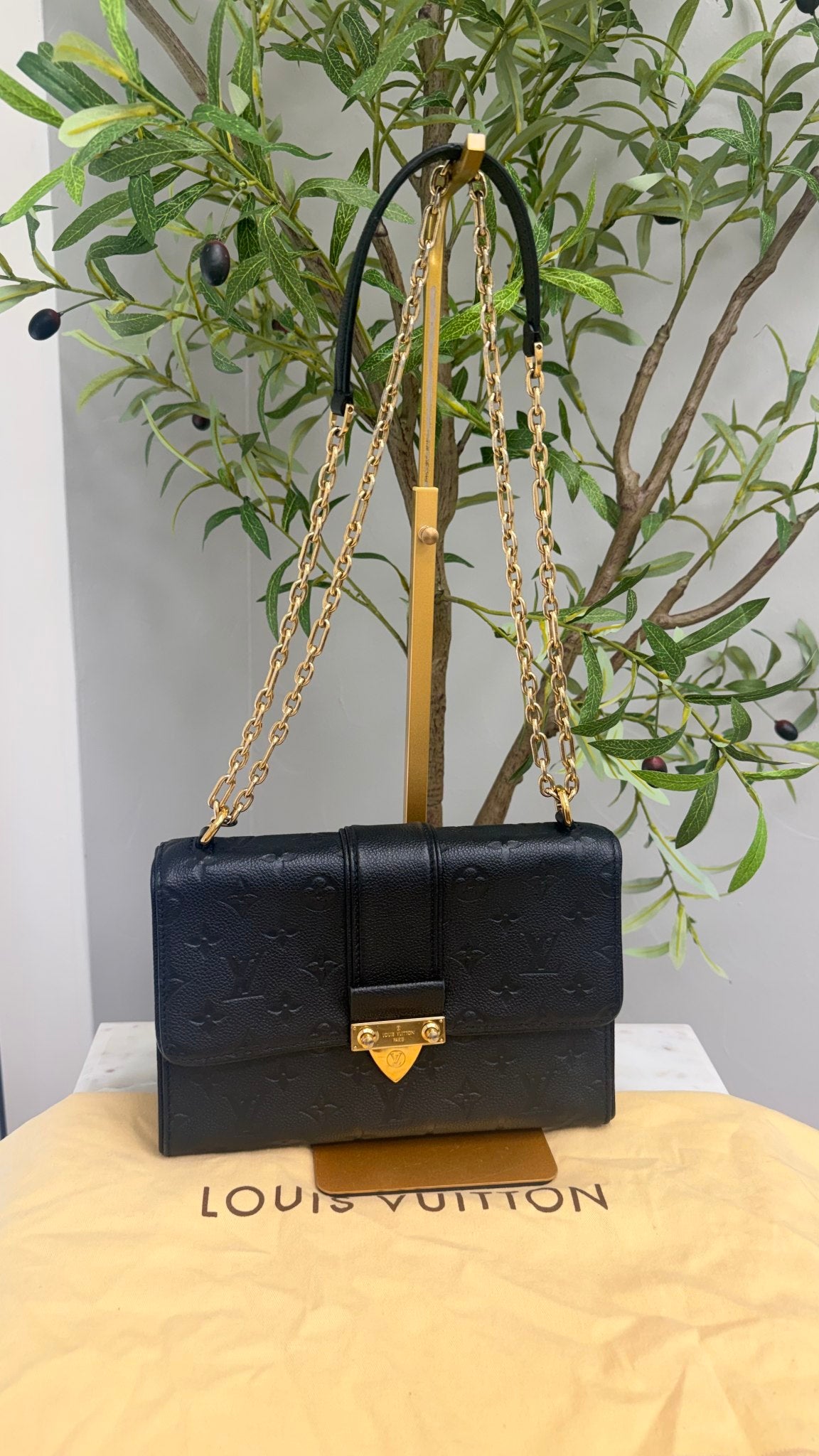 Louis Vuitton Monogram Black Empreinte Leather Saint Sulpice PM Shoulder Bag 
