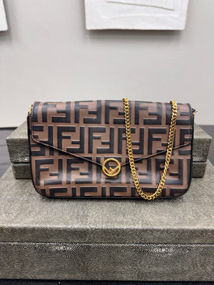 Fendi Brown Zucca F Is Fendi Wallet On A Chain