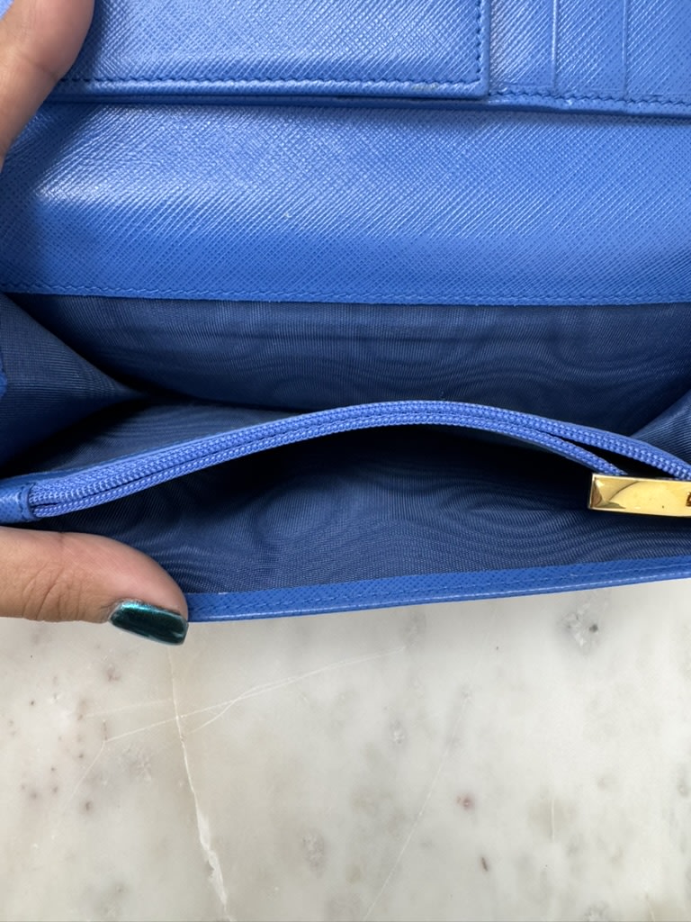 Salvatore Ferragamo Blue Leather Long Wallet