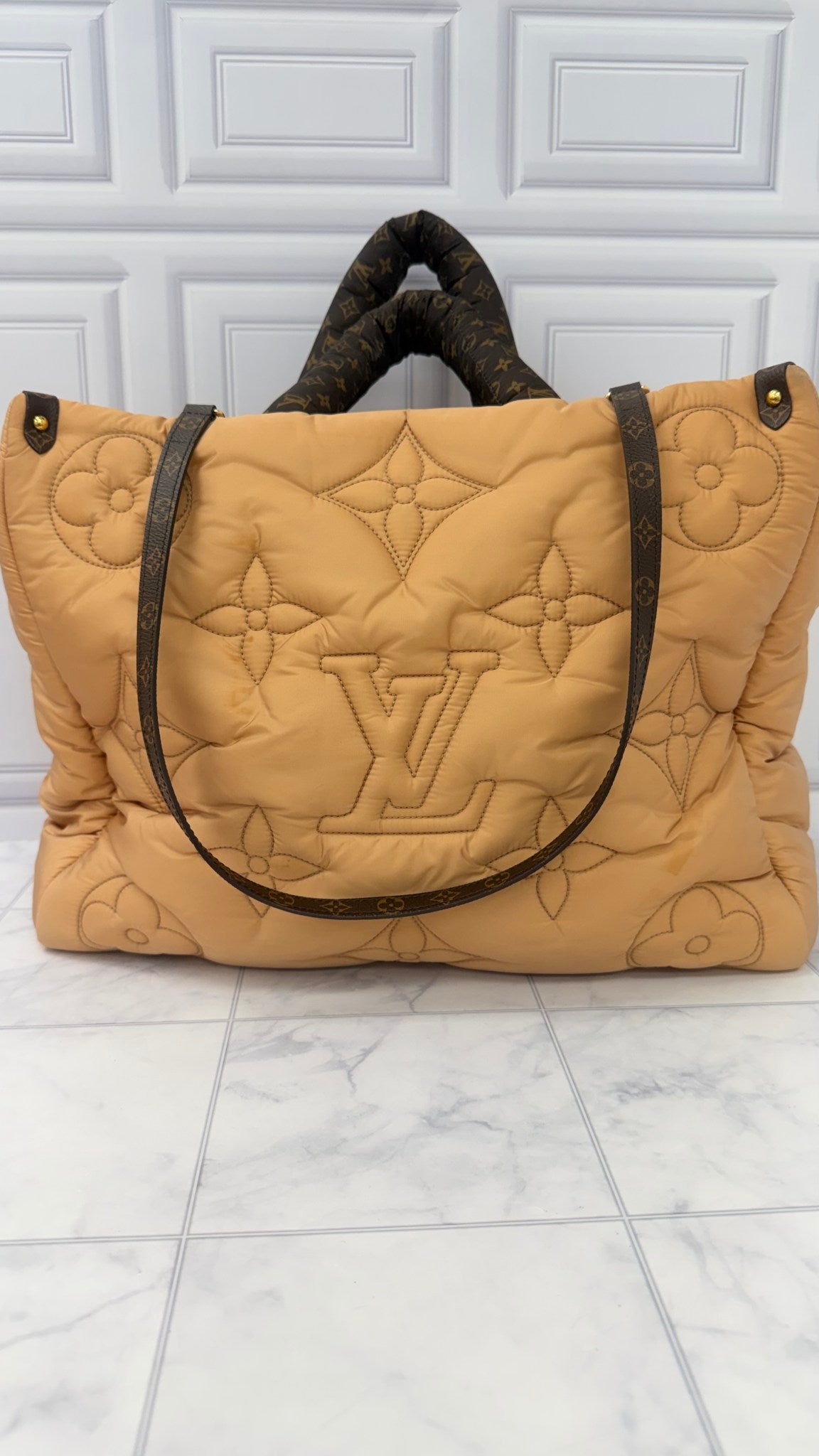 Louis Vuitton Tan Monogram Nylon Econyl Pillow On The Go GM