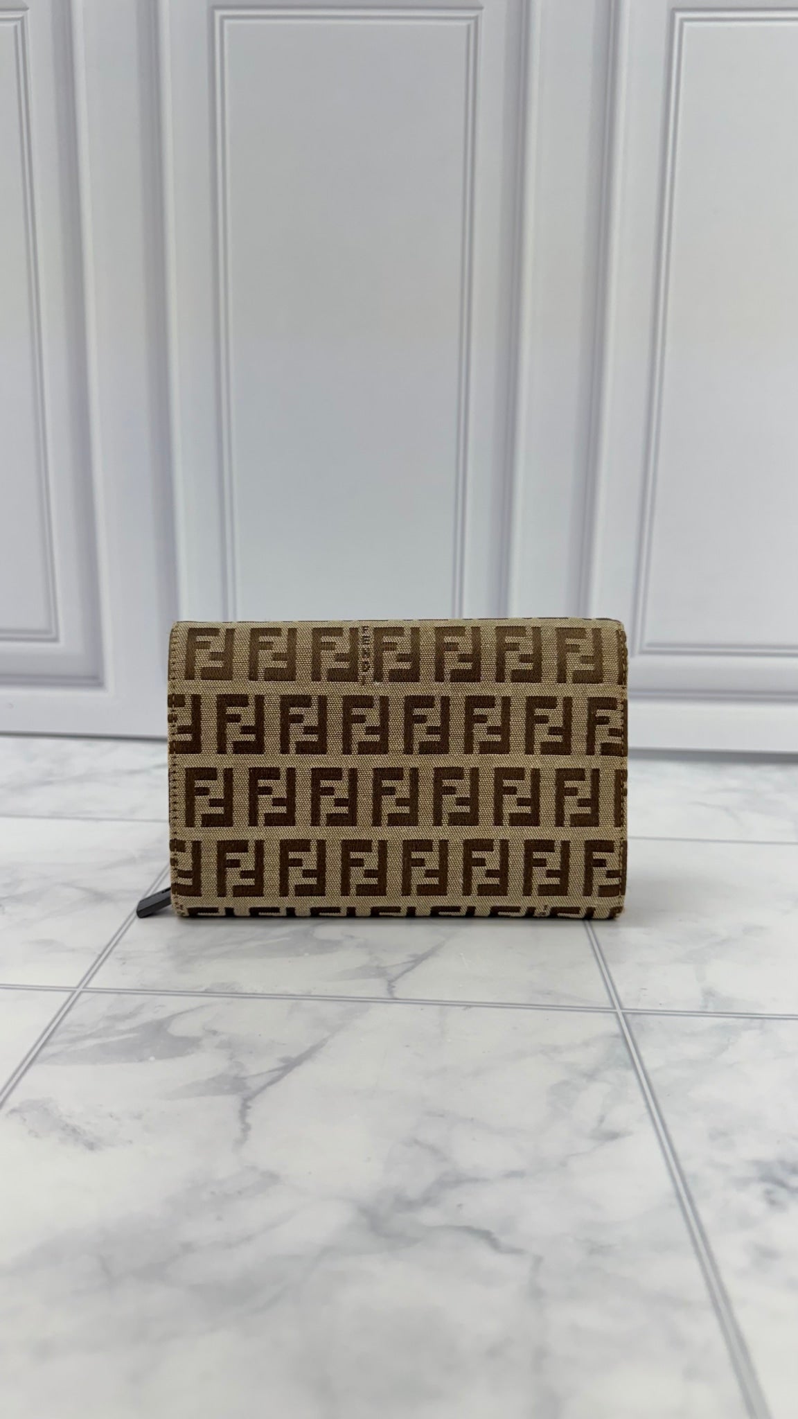 Fendi Beige Canvas Zucca FF Wallet