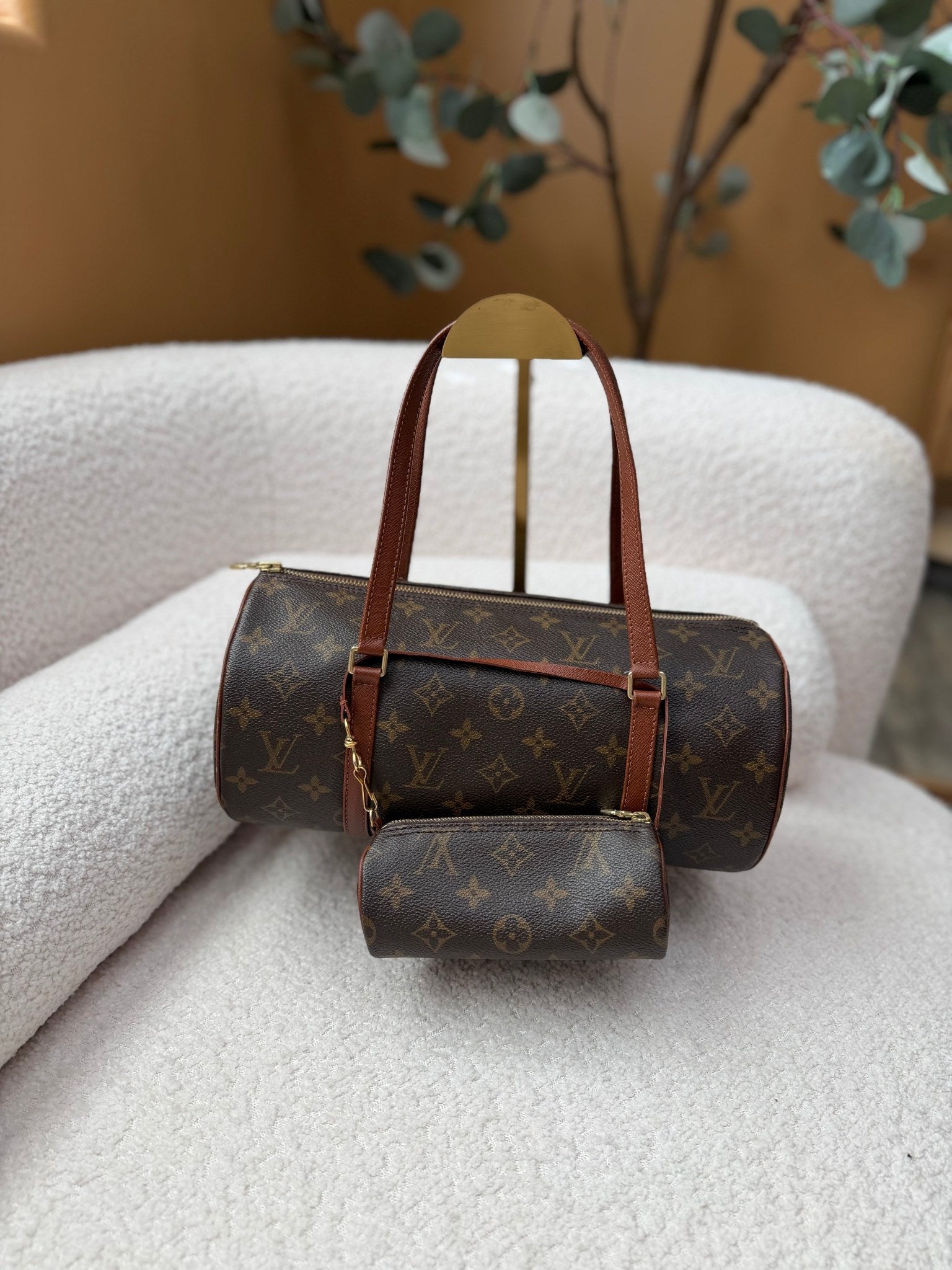 Louis Vuitton Monogram Papillon 30 Bag With Mini Papillon