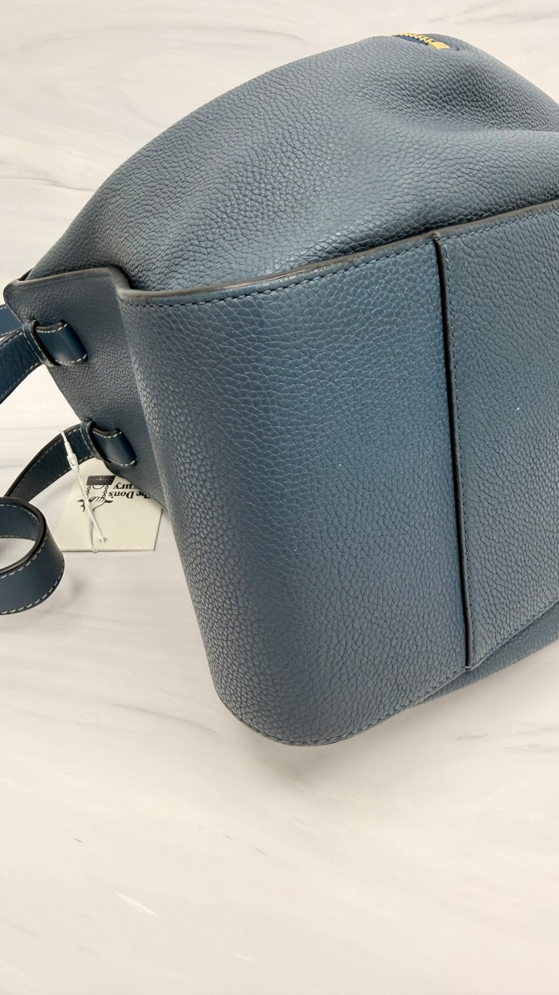 Loewe Dark Blue Grained Leather Hammock Shoulder Bag