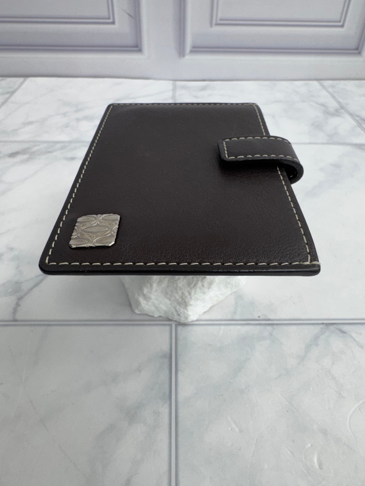 Cartier Brown Leather Snap Card Holder