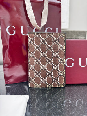 Gucci Brown GG Monogram Coated Canvas Shadow Passport Cover
