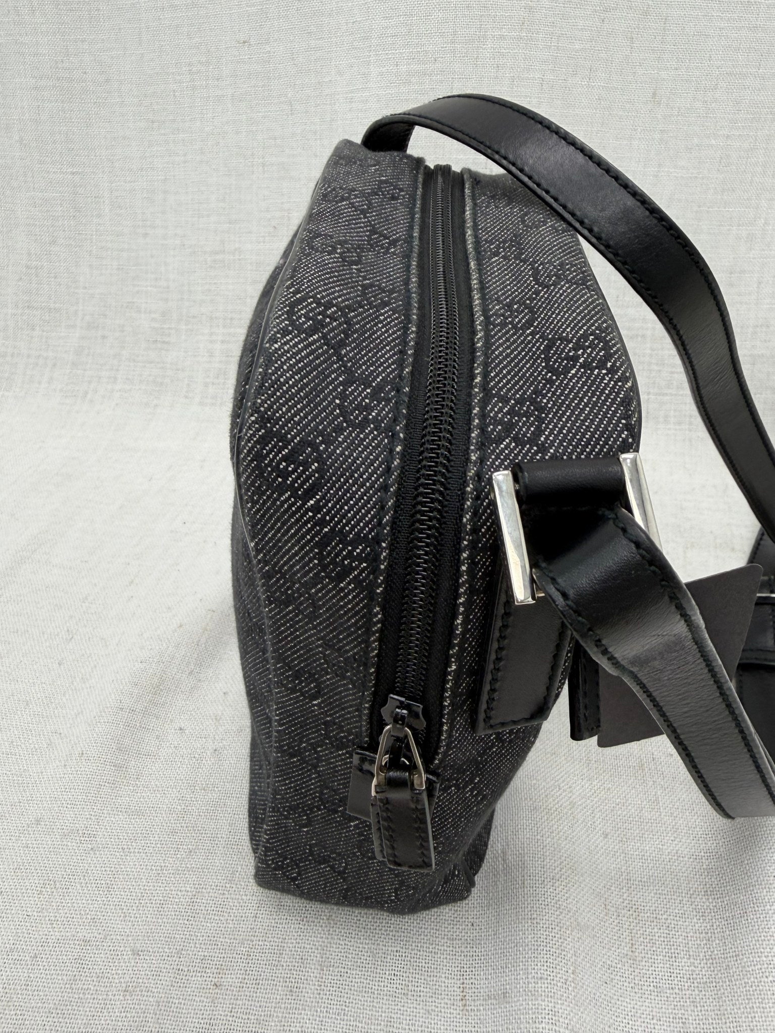 Gucci Black GG Jacquard Messenger Crossbody