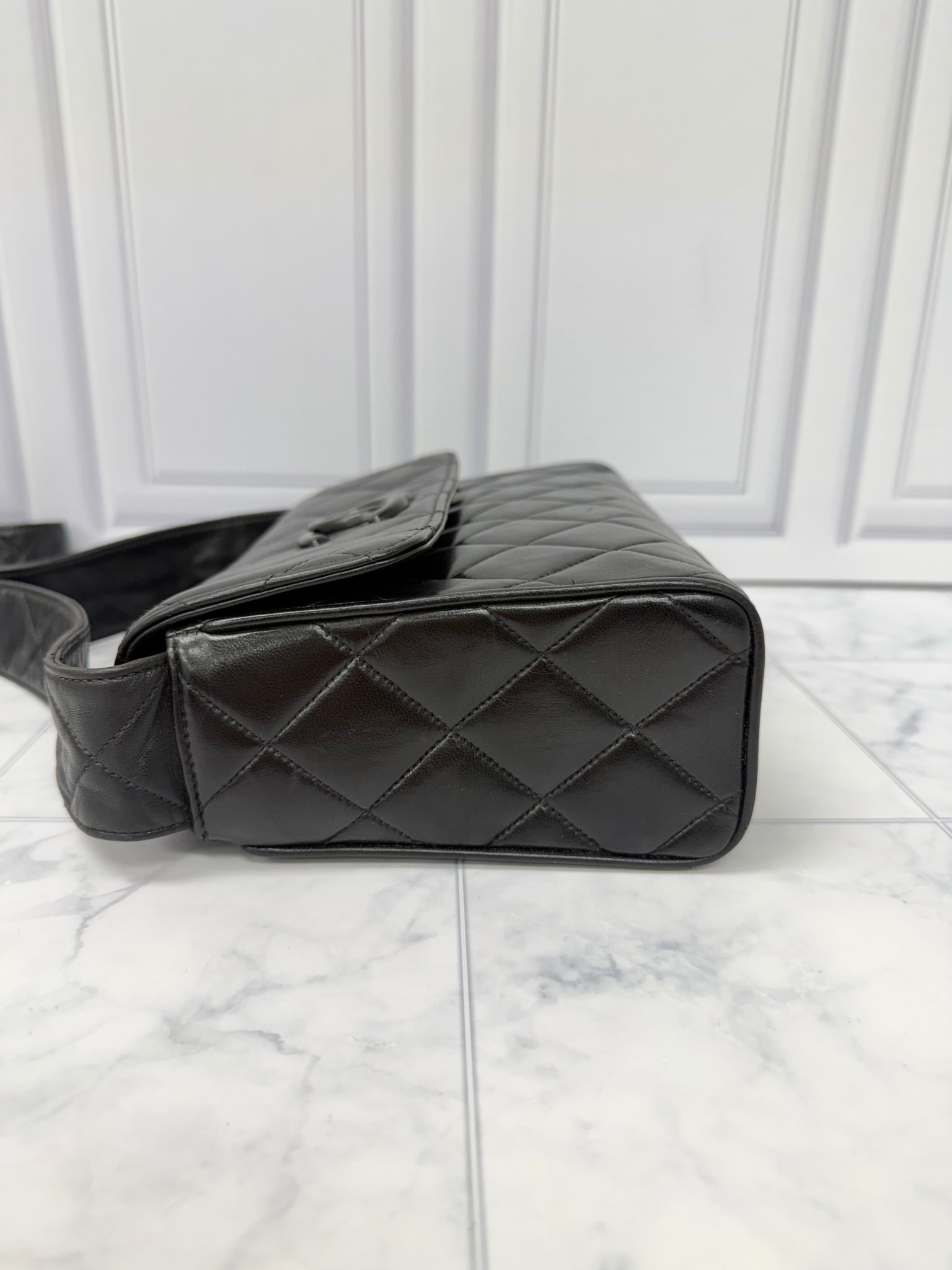 Chanel Black Lambskin Leather Crossbody