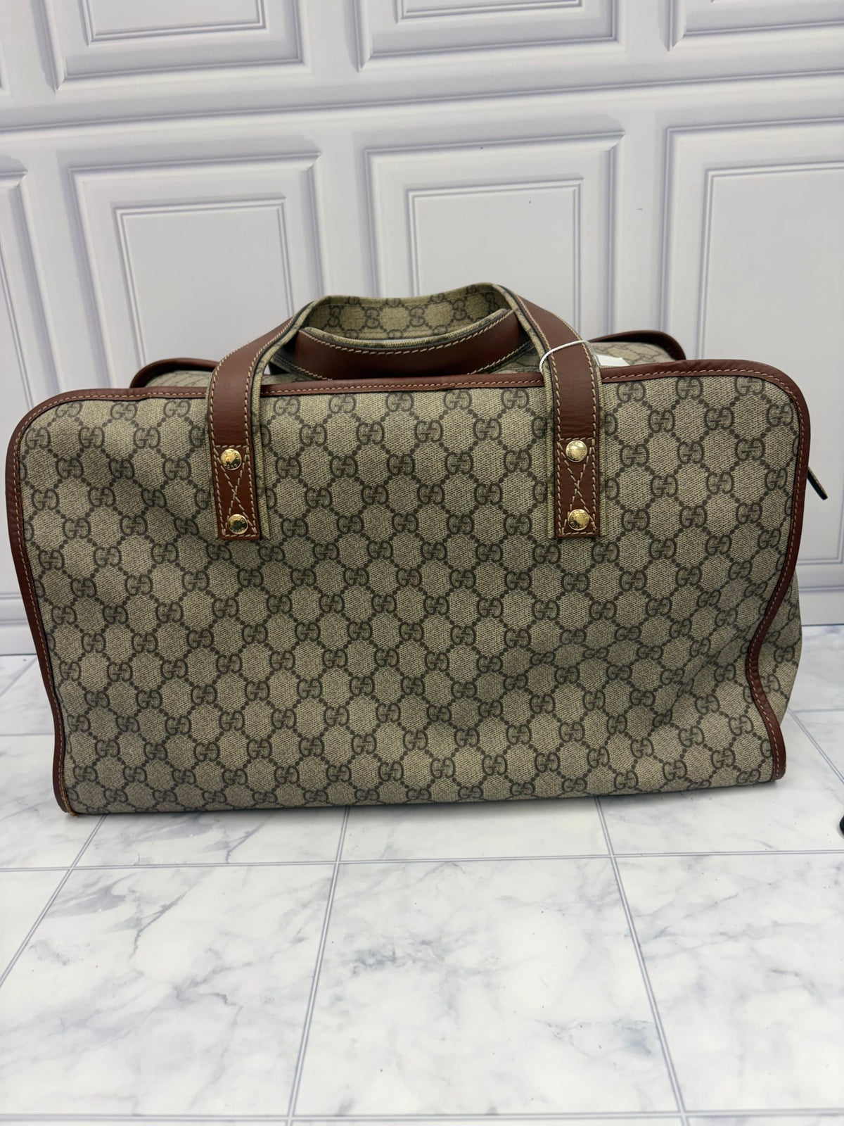 Gucci GG Supreme Canvas Sherry Line Duffle Bag