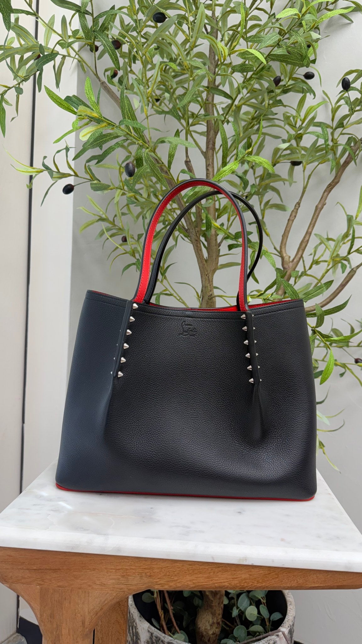 Christian Louboutin Black Leather Cabarock Tote 