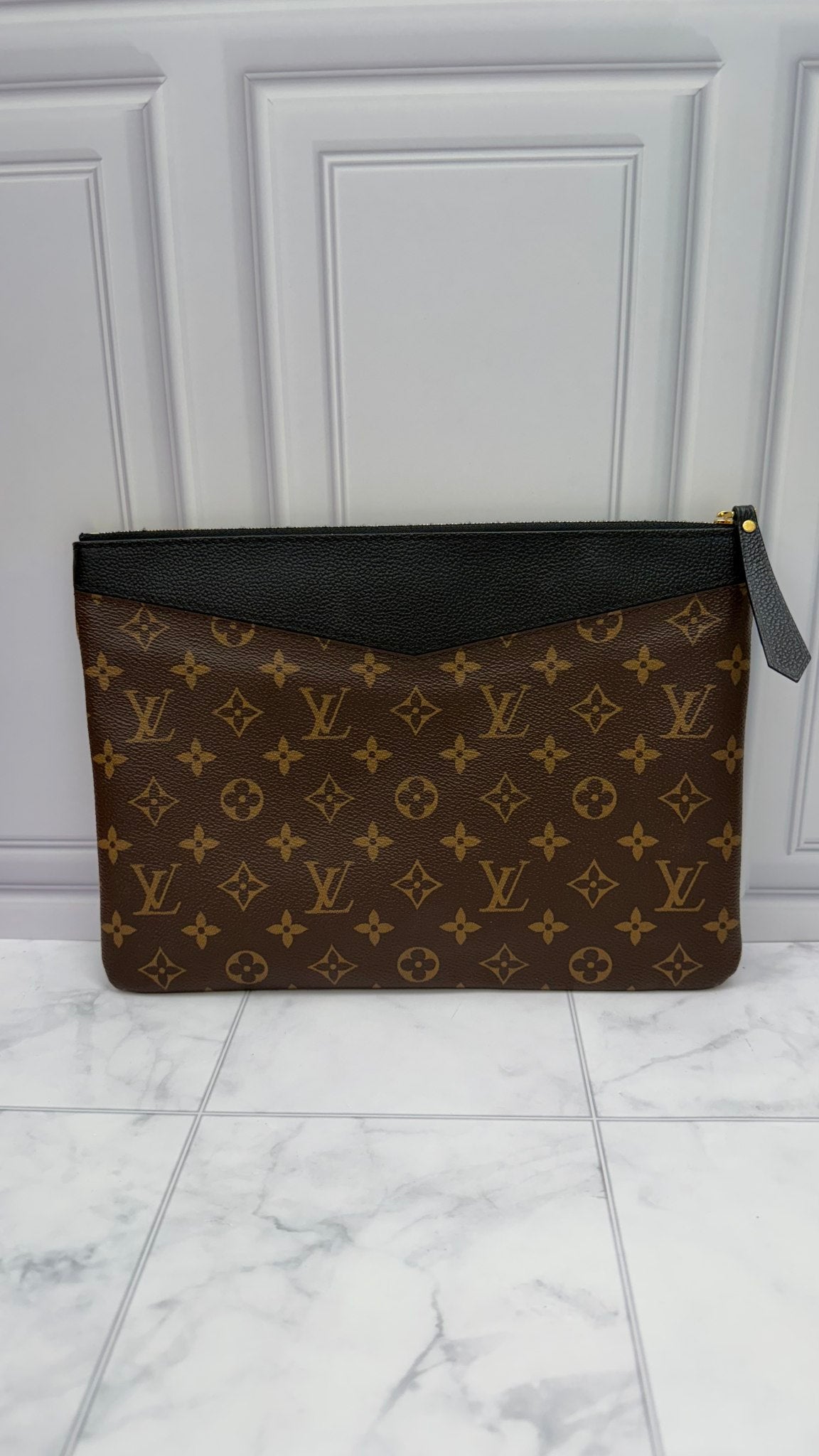 Louis Vuitton Monogram & Black Zipper Pouch