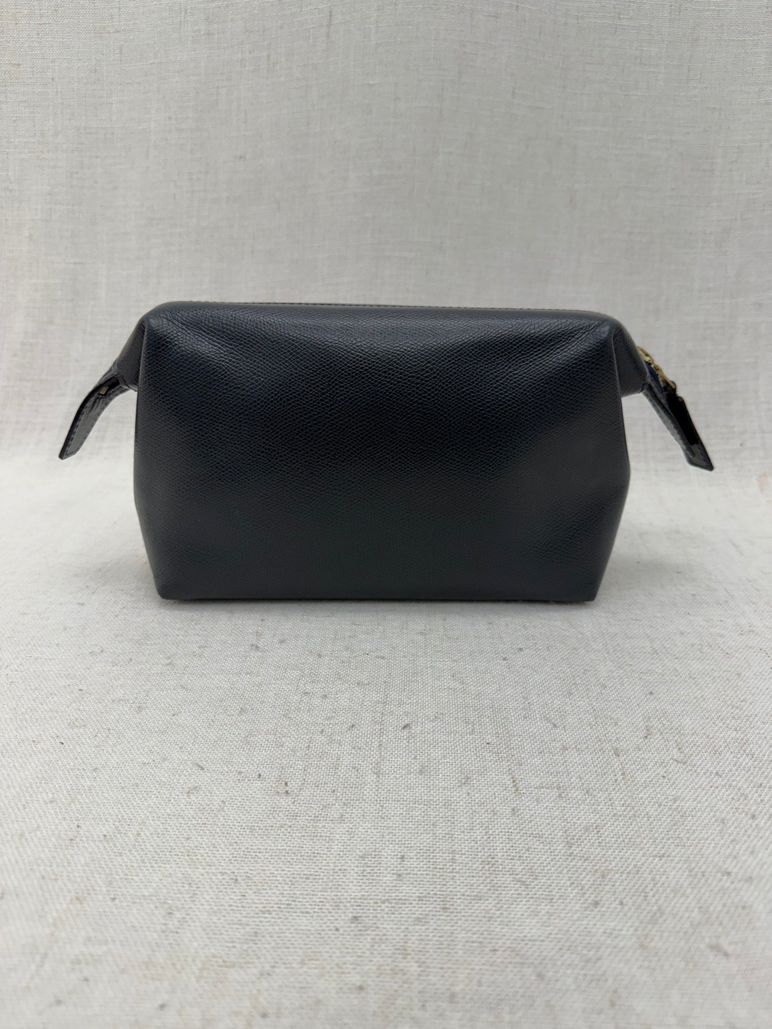 Celine Blue Pebbled Leather Toiletries Pouch
