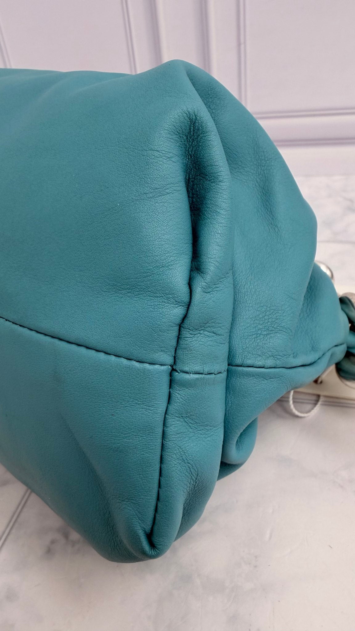 Bottega Veneta Teal Lambskin Leather The Chain Pouch