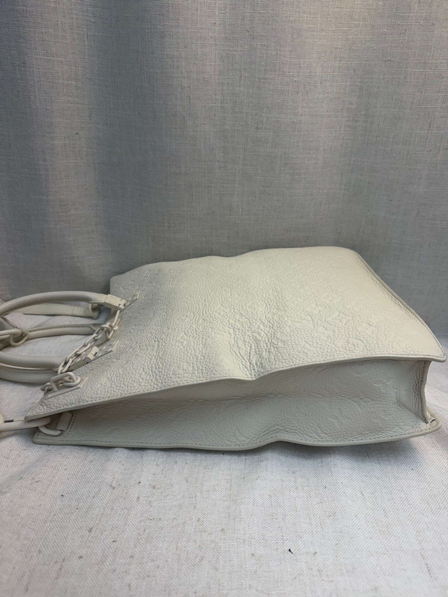 Louis Vuitton X Virgil Abloh White Taurillon Leather Sac Plat Tote Bag