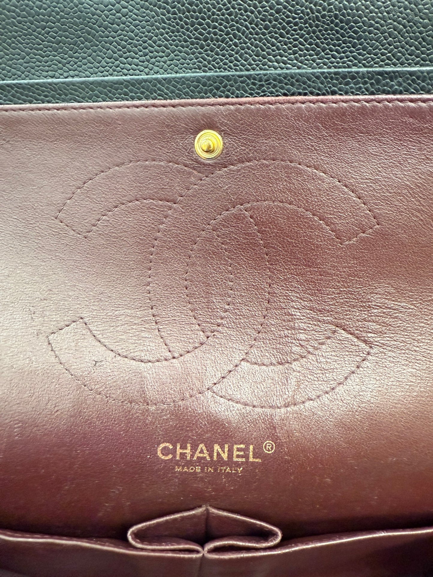 Chanel Black Caviar Leather Jumbo Classic Double Flap 