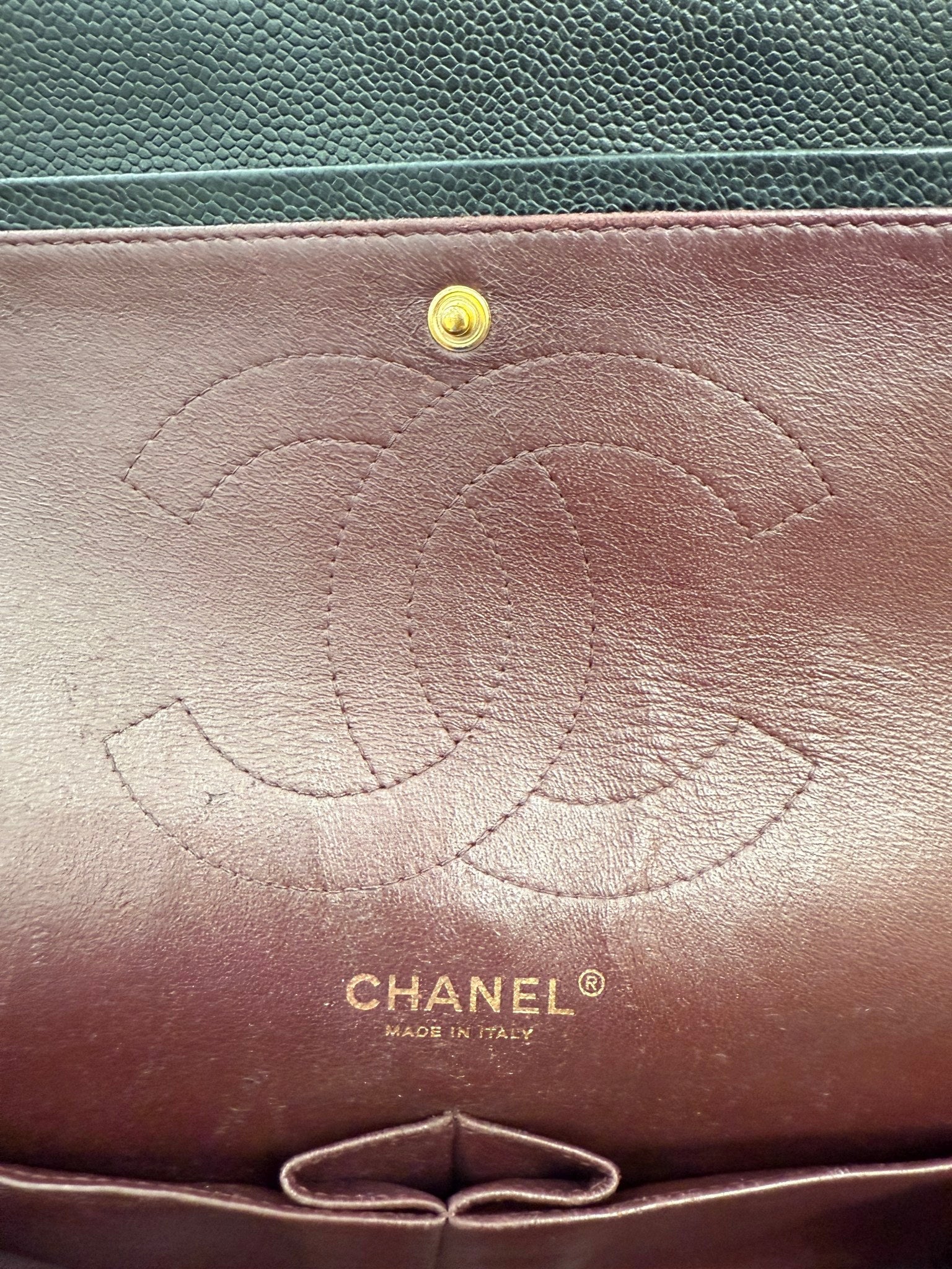 Chanel Black Caviar Leather Jumbo Classic Double Flap 
