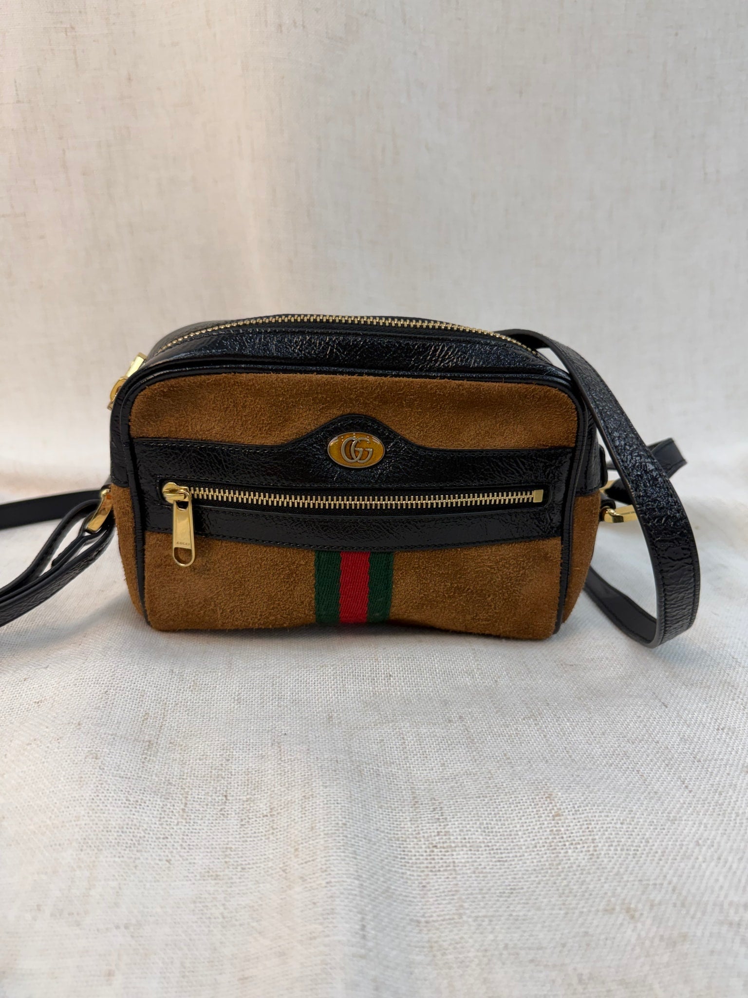 Gucci Brown Suede Ophidia Crossbody Bag