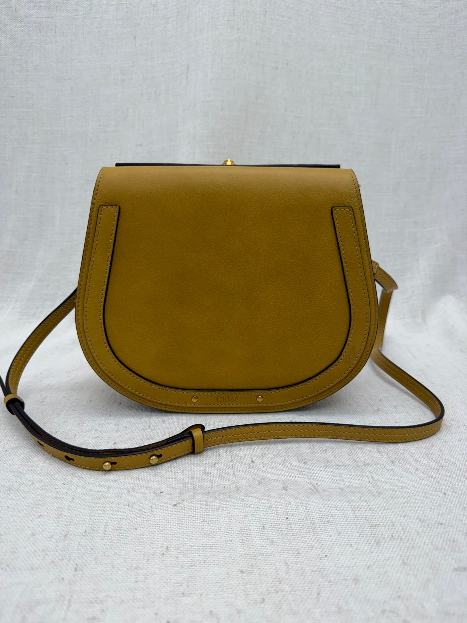 Chloe Mustard Leather Nile Bracelet Bag