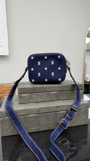 Burberry Dark Denim Star Logo Camera Bag